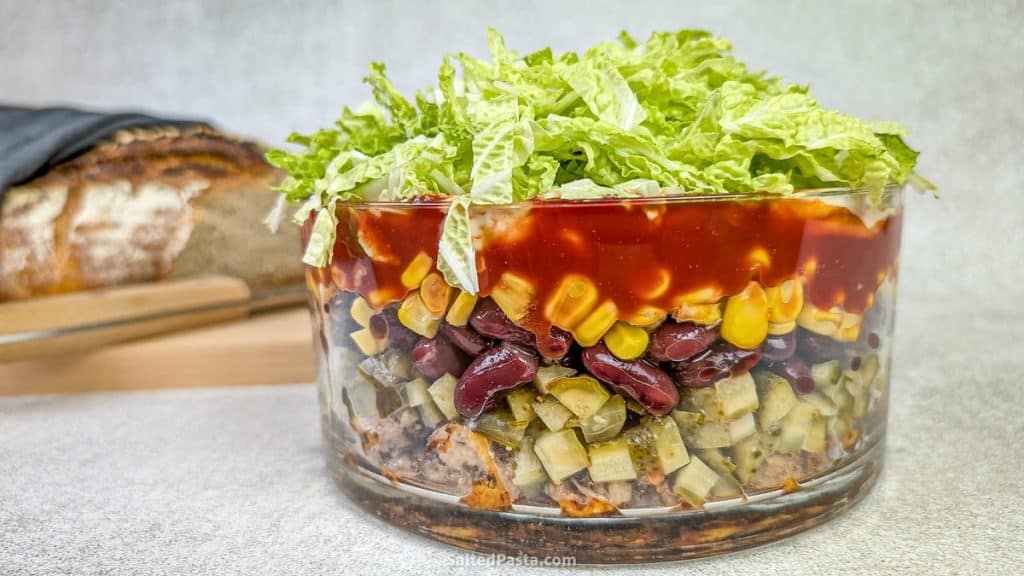 Gyros salad - layered