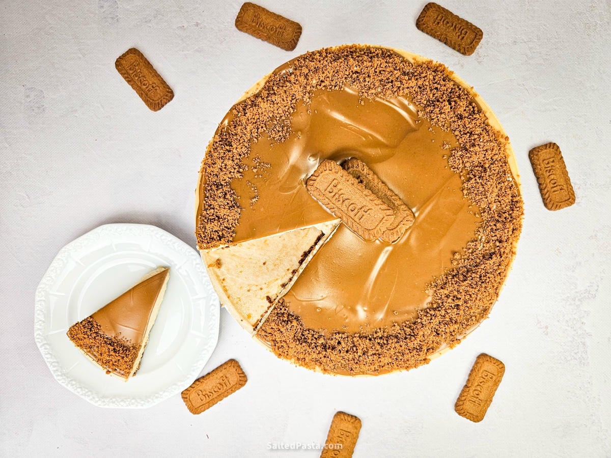 Lotus cheesecake - top view