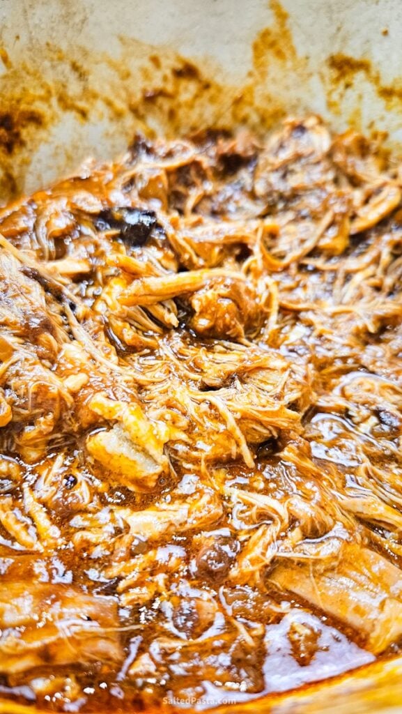 Pulled pork in a juicy sauce